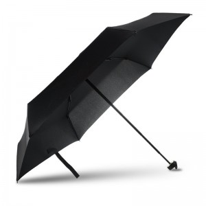 O manual plástico do punho do quadro preto do metal da tela do pongee abre o mini guarda-chuva do bolso de 5 dobras